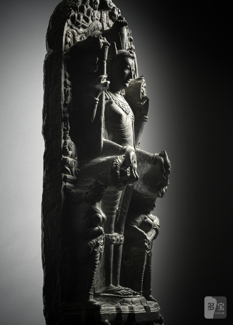 A FINE AND LARGE PHYLLITE STONE STELE DEPICTING VISHNU - 图7